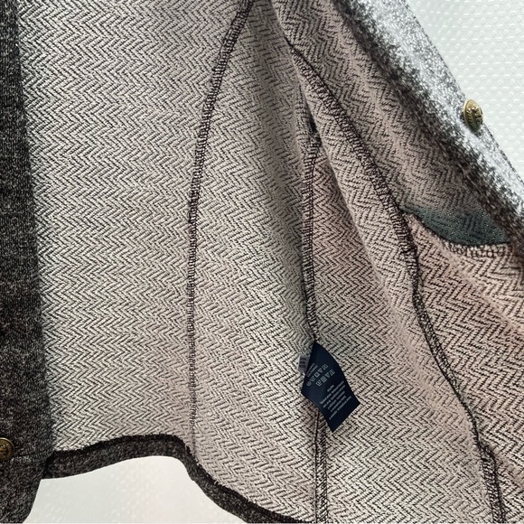 Tommy Hilfiger Black Marled open Front Military Sweatshirt Jacket Large - Picture 8 of 11